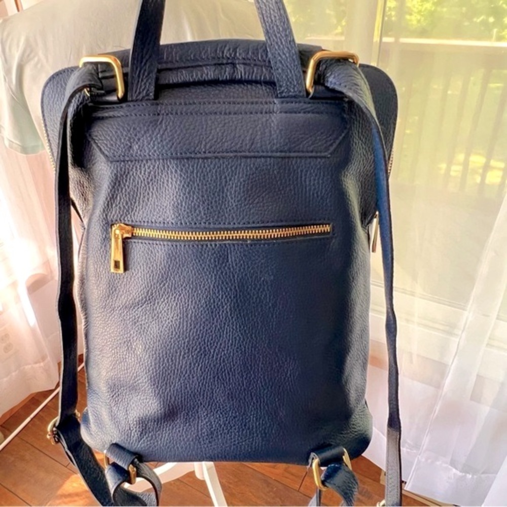 Vera Pella Convertible Backpack/Crossbody/Shoulder/Carry Bag Italian Leather - Picture 10 of 17